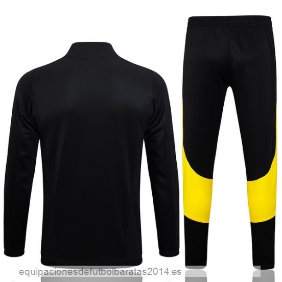 Nuevo Conjunto Completo Ropa Deportiva Con Cremallera Larga Niños Juventus 23/24 Negro Blanco Amarillo Baratas